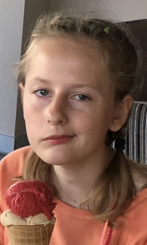 The author’s daughter in 2020, during her facial palsy